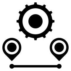 Wall Mural - Route Optimisation Cog Icon