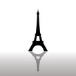 Eiffel tower in Paris. Isolated on white background. Vector EPS10 for design and creativity.