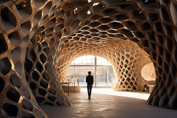 Innovative materials used in architecture and construction, allowing space for messages on building innovation