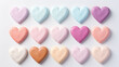 Heart cookies in calming pastel shades, perfect for a serene Valentine's Day celebration.

