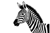 Fototapeta Konie - Zebra icon on white background 