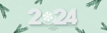 Merry Christmas And Happy New Year Greeting Card. Xmas Design With Beautiful Snowflake And 2024 Logo. İllustration Concept For Invitation, Website Banner, Poster, Social Media, Marketing Material