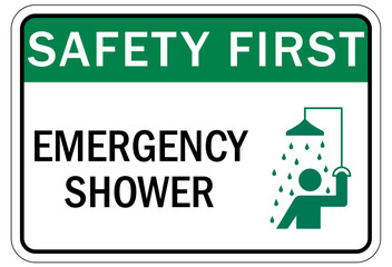 Emergency safety shower sign