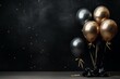 Festive inflatable balloons, black friday concept. Background with selective focus and copy space