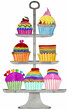 Cupcakes on a tiered tray, LHBTI theme