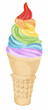 Ice cream cone in rainbow colors