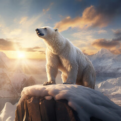 polar bear on ice