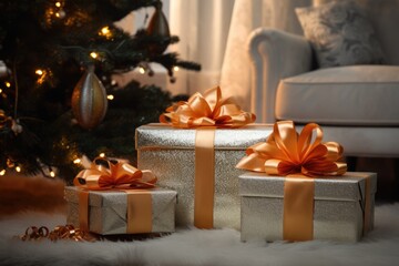 Wall Mural - Gifts under the Christmas tree