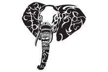 Elephant Head Tattoo Design