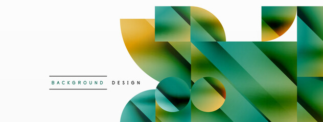 Leinwandbilder - Vector background. Minimalist geometric backdrop adorned with circles and shapes. Abstract art inviting creativity for digital designs, presentations, website banners, social media posts