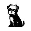 Border Terrier Logo Monochrome Design Style