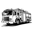 Fire Department Logo Monochrome Design Style