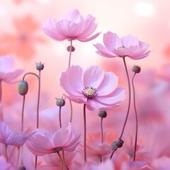 Wall Mural - Beautiful flowers image. Generative Ai