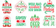 Holiday Celebration and Winter Inscription Bundle Christmas Vector Illustration for Postcard, Motion Graphics, Presentation