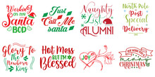 Christmas Festival And Winter Holiday Quotes Collection Christmas Vector Illustration For Greeting Card, Social Media Post, Mug Design