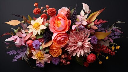  Beautiful flowers image. Generative Ai