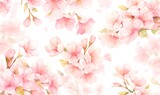 Fototapeta Do przedpokoju - Beautiful watercolor pink cherry blossom illustration, Generative AI