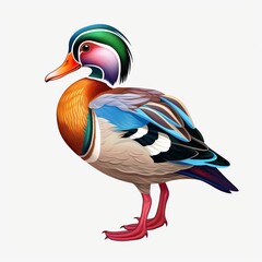 Wall Mural - Mandarin duck with vibrant plumage