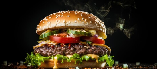 Poster - Close-up of a delicious burger.