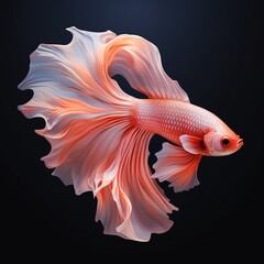 Wall Mural - Photo realistic light orange iridescent betta fish