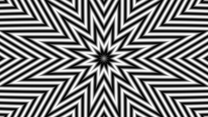 Fototapete - Monochrome Pulsing fiery flower. Optical illusion of movement.