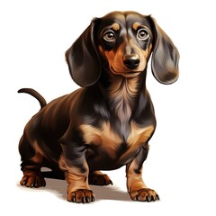 Wall Mural - Dachshund full body shot isolated on white background