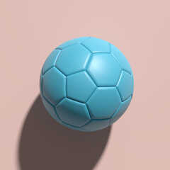 Wall Mural - Abstract blue soccer ball on pink background.