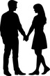 © StocknPicture - Love couple holding hands silhouette icon in black color. Vector template for laser cutting.