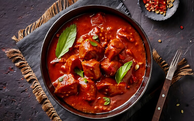 Wall Mural - Capture the essence of Vindaloo in a mouthwatering food photography shot Generative AI