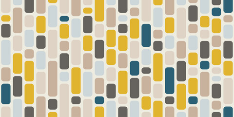 Poster - Brick wall made of colored blocks. Seamless pattern of vertical bricks.