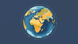 © Pro Hi-Res - Earth globe isolated on blue background.
