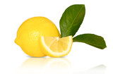 Fototapeta Mapy - lemon with leaves