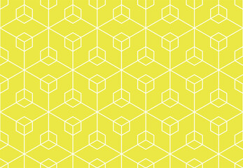 The geometric pattern with lines. Seamless vector background. White and yellow texture. Graphic modern pattern. Simple lattice graphic design