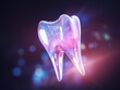 Futuristic tooth.Concept of new technologies in dental treatment. Generative AI.