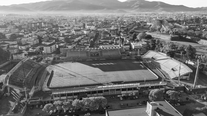 Wall Mural - Aerial view of Porta Elisa Soccer Stadium in Lucca, Tuscany - Italy