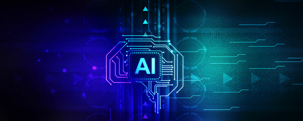 2d illustration Artificial Intelligence (AI) concept
