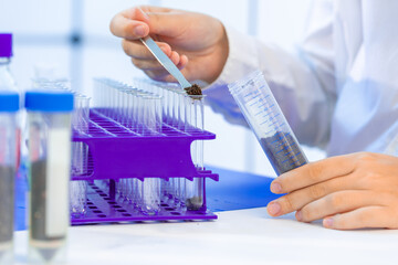 Poster -  chemical biological analysis of soil samples agricultural laboratory