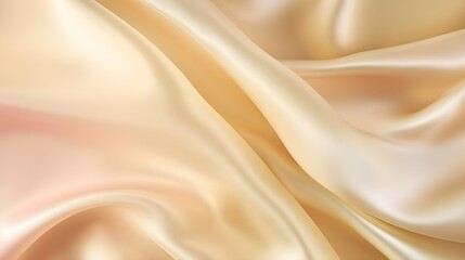 Wall Mural - Light pale gold peach yellow white silk satin. Gold background. Silky shiny smooth soft fabric. Generative AI.
