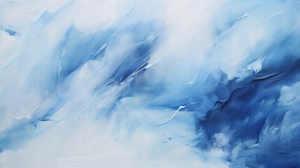 Poster - blue and white abstract painting background. Generative AI