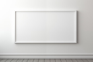 Poster - an empty white frame in a white room