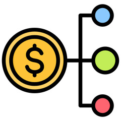 Sticker - Financial Planning Outline Color Icon