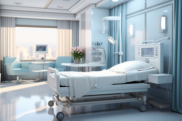 Poster - hospital bed in the room