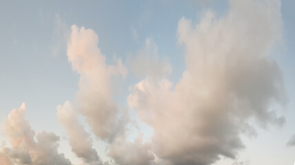 Wall Mural - beautiful white fluffy cloud on blue sky