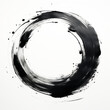 © mozZz - Japanese Enso zen circle made with black ink, on white background