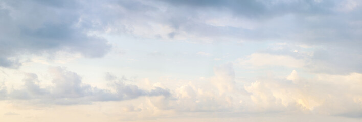 Wall Mural - nature background. beautiful sky with white tender cloud. pastel color clouudy skyline