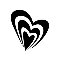 Poster - Stylized Heart icon. Png clipart isolated on transparent background
