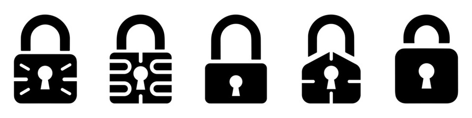 Wall Mural - lock icons set. padlock icon. safety symbol. private security icon.