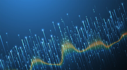 Technology background. Big data concept. Binary computer code. Hand drawn vector illustration.