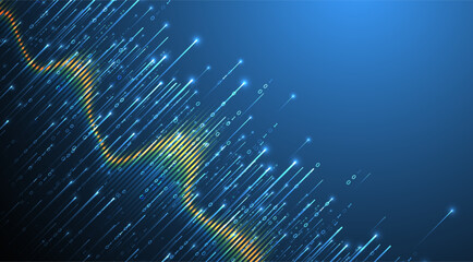 Technology background. Big data concept. Binary computer code. Hand drawn vector illustration.