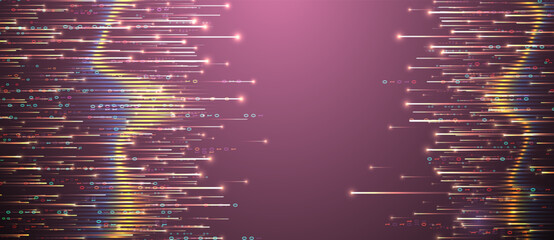 Technology background. Big data concept. Binary computer code. Hand drawn vector illustration.